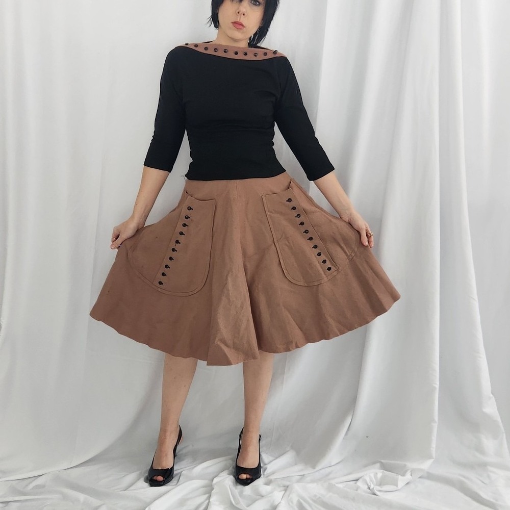 60s Hand Made Felt Skirt and‎ Matching Top